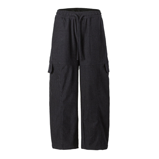 Damen Culotte-Cargo-Shorts aus Cord mit hohem Bund und Kordelzug Nord Taschen