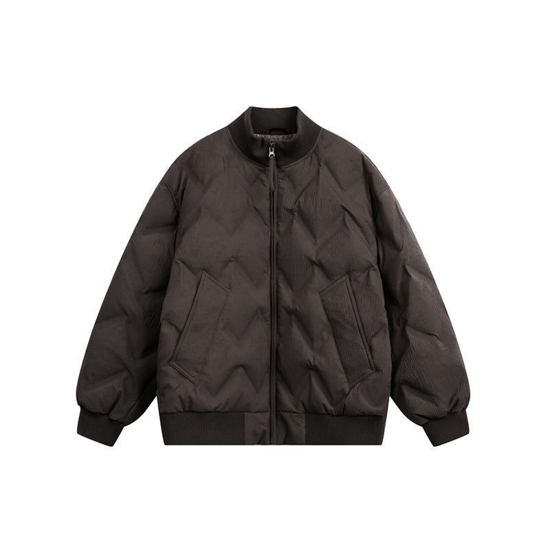 Herren Oversize-Steppblouson mit Rippkragen und Zickzack-Steppung Nord Taschen