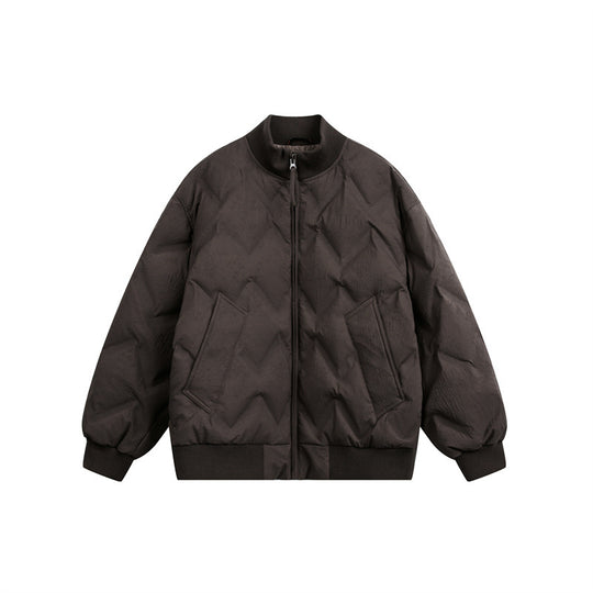 Herren Oversize-Steppblouson mit Rippkragen und Zickzack-Steppung Nord Taschen