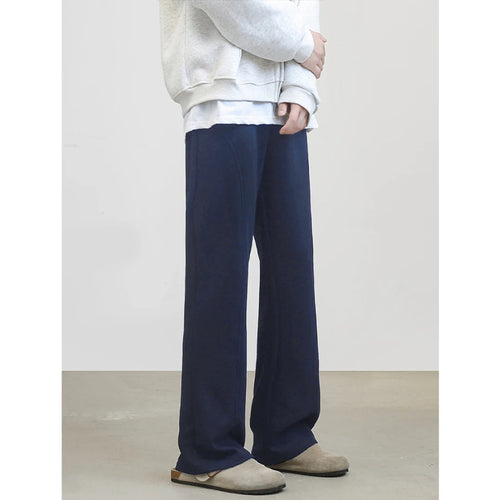 Herren Locker geschnittene Fleece-Loungehose mit weitem Bein, Tunnelzug und Ziernähten Nord Taschen