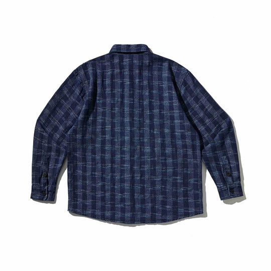 Herren Karo-Denim Hemdjacke mit abgerundetem Saum Nord Taschen