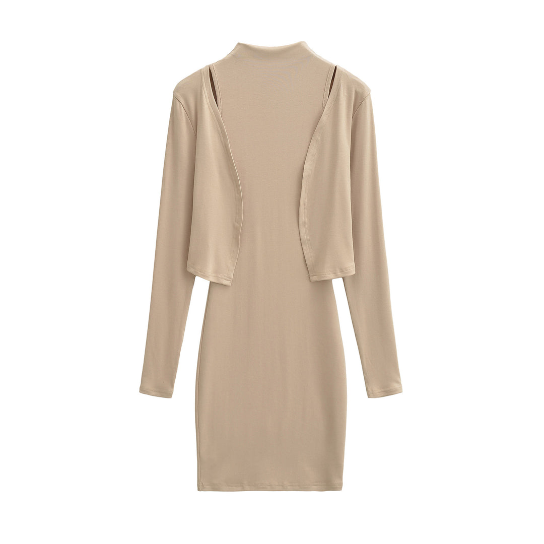 Damen Figurnahes Midikleid mit integriertem Bolero und Stehkragen Nord Taschen