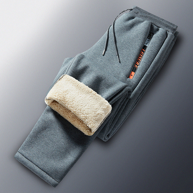 Herren Winterliche Fleece-Jogginghose mit Teddyfutter, elastischem Bund und Reißverschlusstaschen Nord Taschen