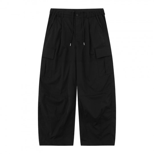 Herren Locker geschnittene Cargo-Hose mit hohem Bund, Kordelzug und aufgesetzten Klappentaschen Nord Taschen