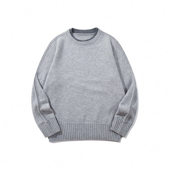 Unisex Weicher Mélange-Rundhalspullover aus Bio-Baumwollmix mit Boxy‑Fit und breiten Rippbündchen Nord Taschen