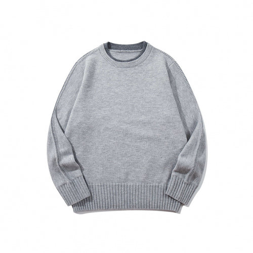Unisex Weicher Mélange-Rundhalspullover aus Bio-Baumwollmix mit Boxy‑Fit und breiten Rippbündchen Nord Taschen