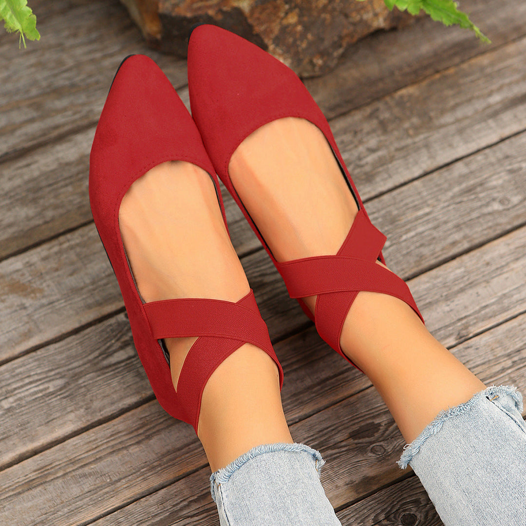 Damen elegante und bequeme Ballerinas mit verstellbarem Riemen
