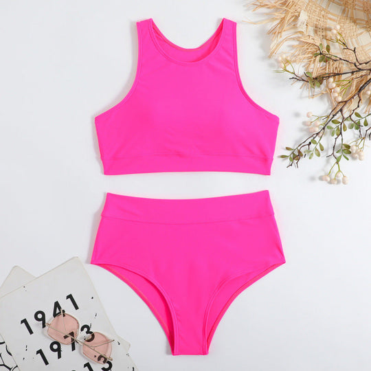 Damen Bikini-Set mit hohem Bund und sportlichem Oberteil Nord Taschen