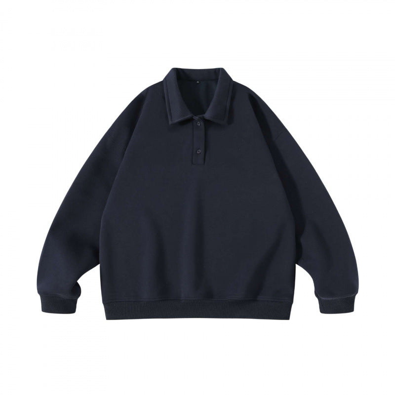 Unisex Oversize-Polo-Sweatshirt mit Henley-Knopfleiste und geripptem Saum Nord Taschen