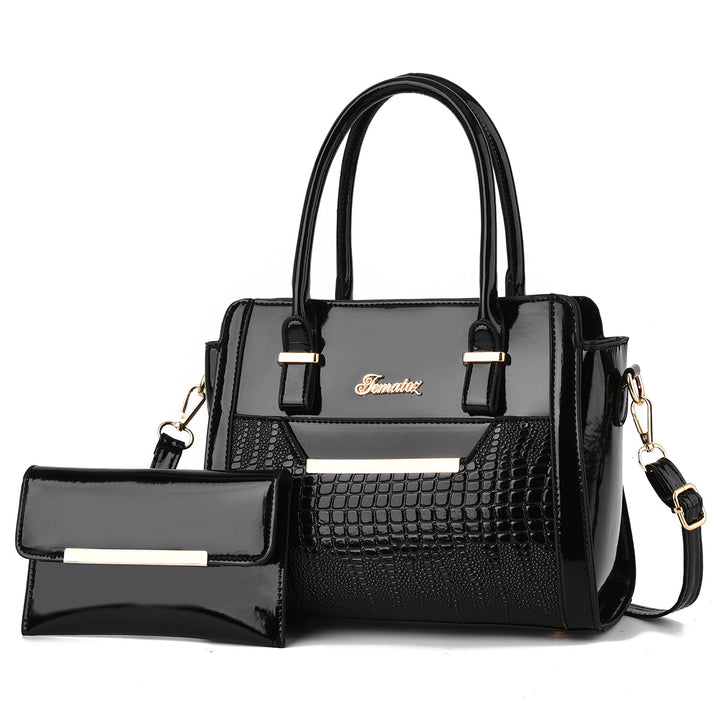 Damen modische Handtasche mit strukturiertem Gewebe und abnehmbarer Clutch Nord Taschen