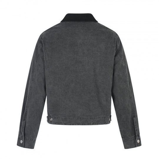 Herren Kurz geschnittene Canvas-Bomberjacke mit Cordkragen und großflächigem Fotocollage‑Print Nord Taschen