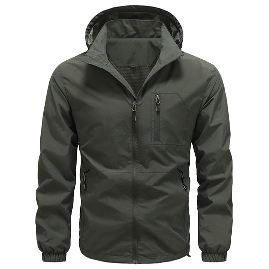 Herren Atmungsaktive ultraleichte Wind- und Regenjacke mit Mesh-Innenfutter und verdeckter Brusttasche Nord Taschen