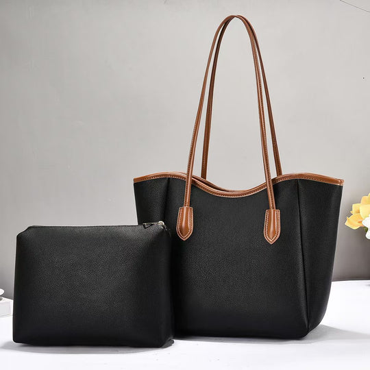 Damen elegante Shopper-Tasche mit praktischem Innenfach und abnehmbarer Clutch Nord Taschen