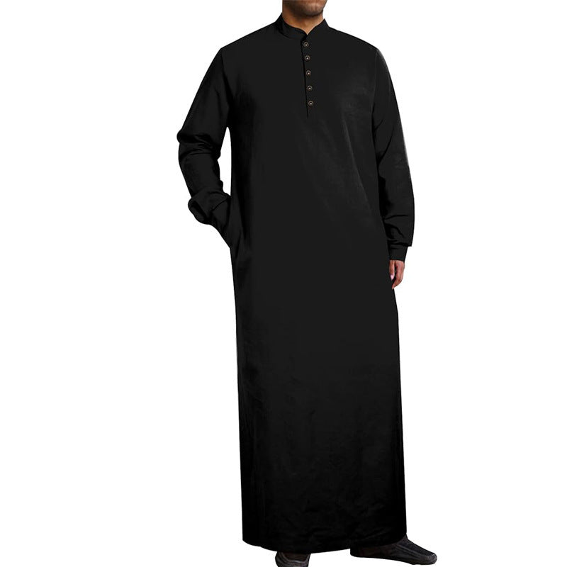 Herren moderner Kaftan mit Knopfleisten-Design und weichem Baumwollmaterial Nord Taschen