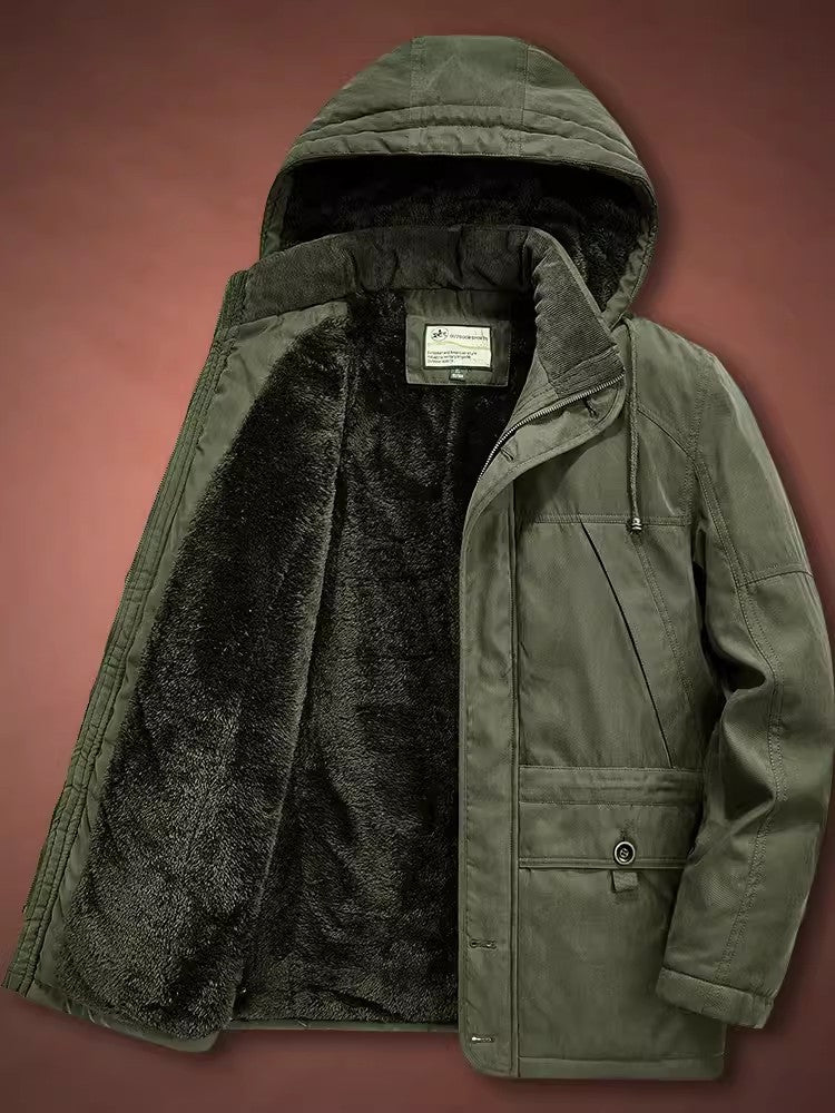 Herren Winterparka mit Teddyfell-Innenfutter und Kapuze Nord Taschen