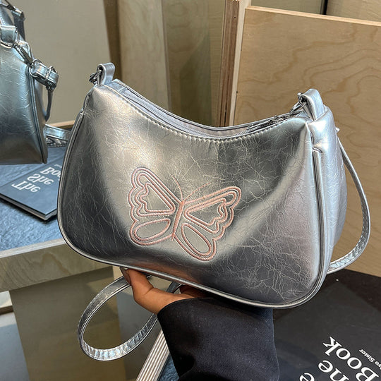Damen Umhängetasche mit eleganter Schmetterlingsstickerei Nord Taschen