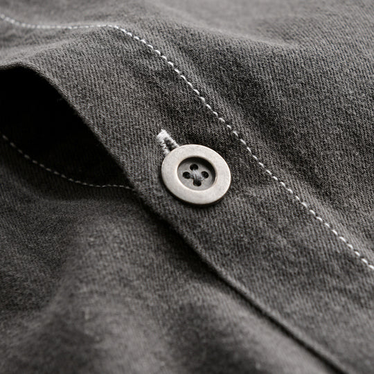 Herren Gewaschenes Denim-Overshirt im Workwear-Look mit Kontrastnähten Nord Taschen