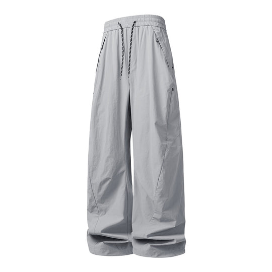 Unisex Weite Tech-Baggy-Hose mit elastischem Kordbund, Reißverschlusstaschen & wasserabweisender Nylonoptik Nord Taschen