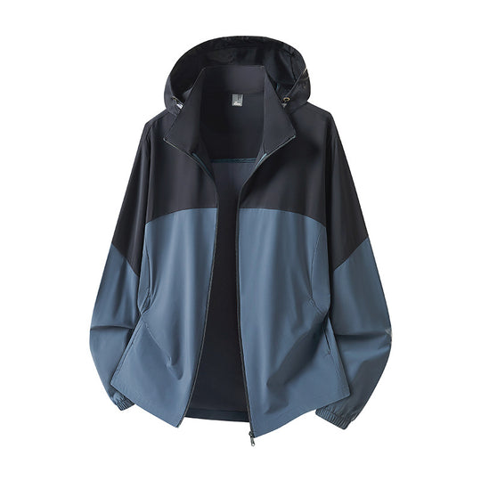Herren Leichte Kapuzen-Regenjacke mit atmungsaktivem Softshell-Material und elastischen Bündchen Nord Taschen