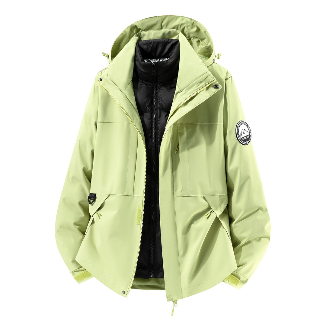 Herren zweilagiger Hardshell-Parka mit abnehmbarer Steppweste und technischer Kapuze Nord Taschen