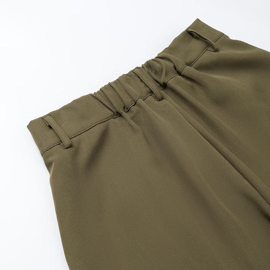 Damen Zweiteiliges tailliertes Weste‑und Hose Set mit Bindegürtel und weitem Bein Nord Taschen