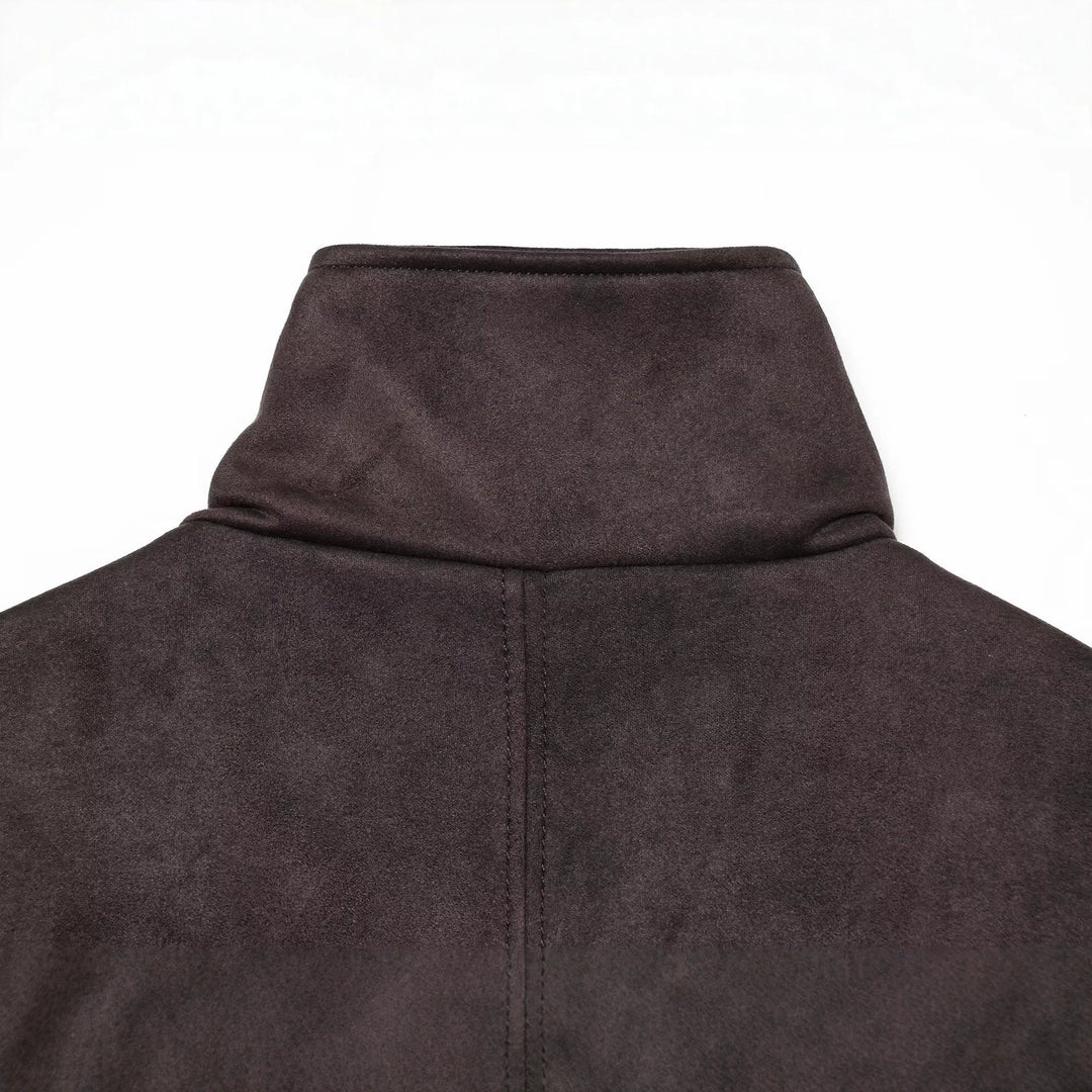 Damen Kurzblouson aus Velours‑Optik mit hohem Funnelkragen und elastischem Saum Nord Taschen