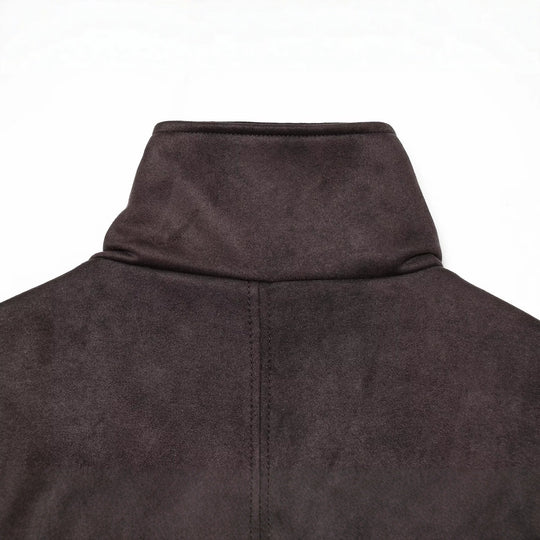 Damen Kurzblouson aus Velours‑Optik mit hohem Funnelkragen und elastischem Saum Nord Taschen