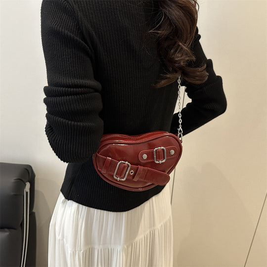 Damen modische Herz-Handtasche mit verstellbarem Kettenriemen Nord Taschen