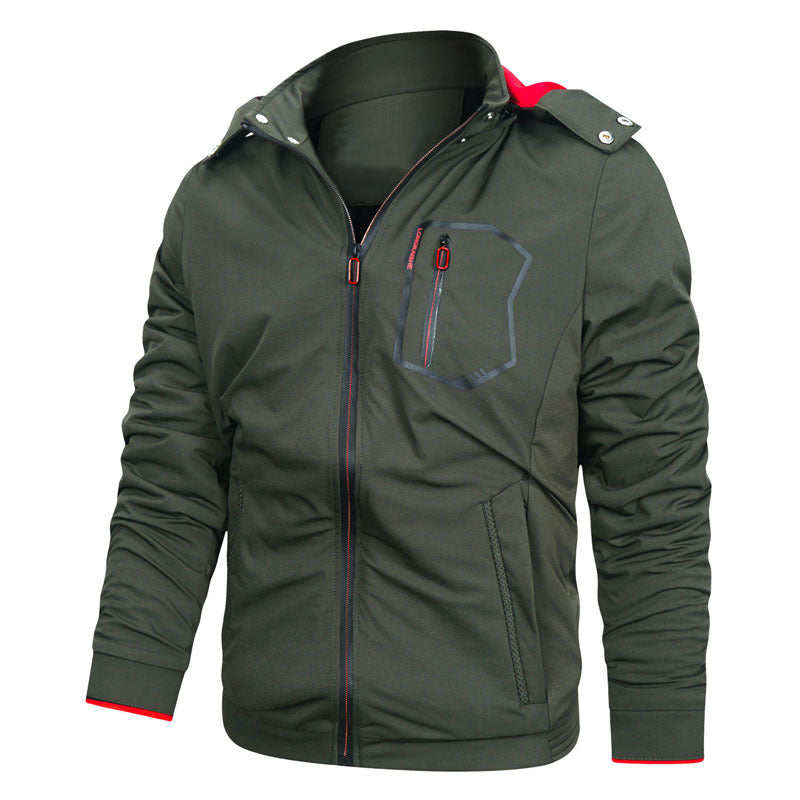 Herren Softshell-Utilityjacke mit abnehmbarer Kapuze, winddichter Membran und Reißverschluss-Brusttasche Nord Taschen