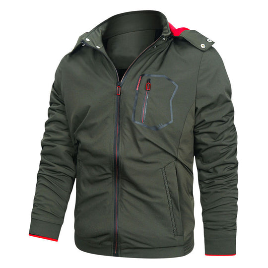 Herren Softshell-Utilityjacke mit abnehmbarer Kapuze, winddichter Membran und Reißverschluss-Brusttasche Nord Taschen