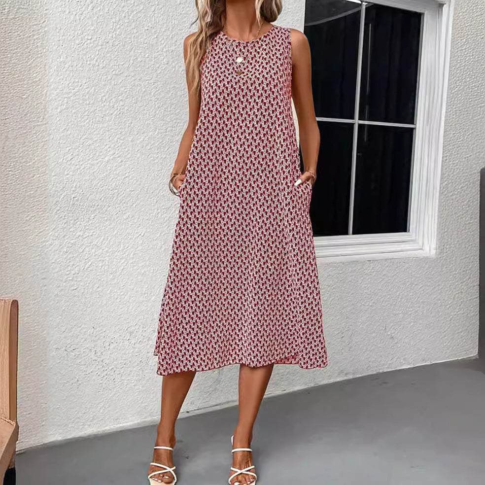 Damen lässiges Midi-Kleid mit asymmetrischem Schnitt und raffinierten Akzenten