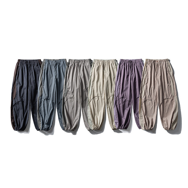Herren Weite technische Nylon-Cargohose mit elastischem Bund und Paneel-Details Nord Taschen