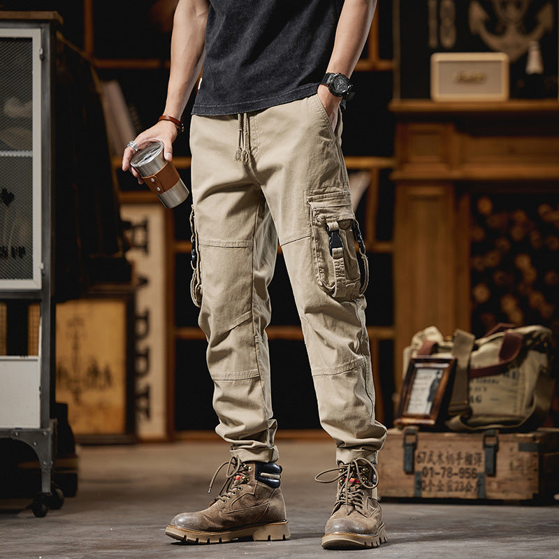 Herren Taktische Utility-Cargo-Hose mit verstärkten Kniepatches, Multifunktionstaschen und Kordelbund Nord Taschen
