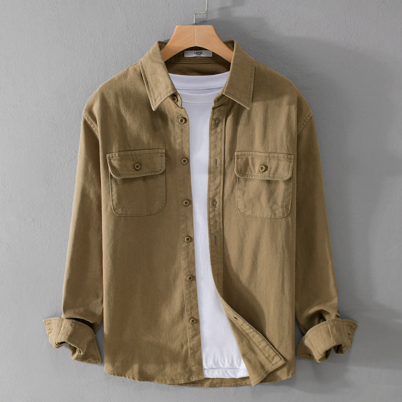 Herren Leichtes Baumwoll-Twill-Overshirt mit Brustklappen und Relaxed-Fit Nord Taschen