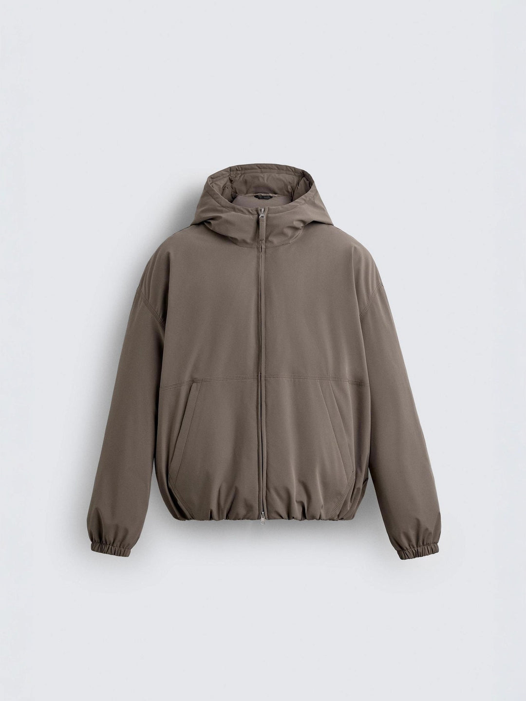 Herren Boxy-Kurzblouson mit Kapuze, elastischem Saum und verdecktem Reißverschluss Nord Taschen