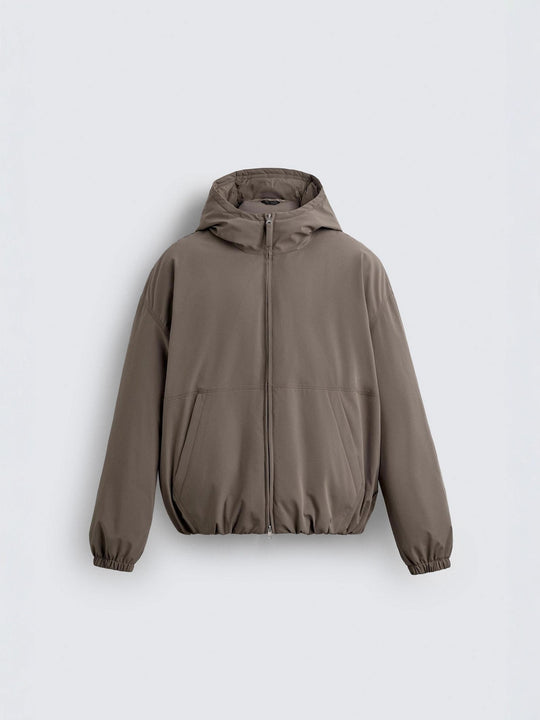 Herren Boxy-Kurzblouson mit Kapuze, elastischem Saum und verdecktem Reißverschluss Nord Taschen