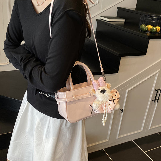 Damen Mini-Tasche mit süßem Tieranhänger und abnehmbarem Schulterriemen Nord Taschen