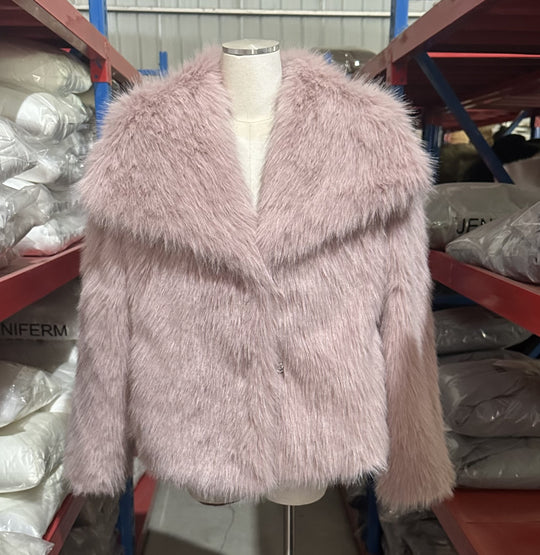 Damen Cropped Kunstpelz‑Bolero mit extraweichem Langflor und voluminösem Schalkragen Nord Taschen