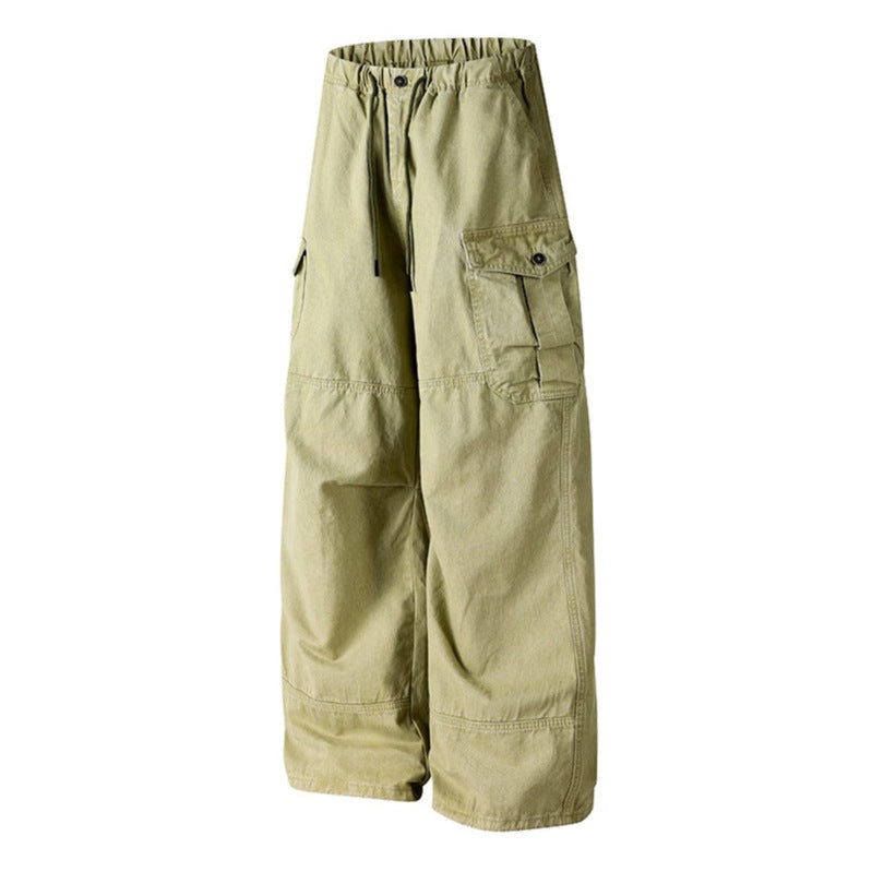 Damen Weite Cargo-Palazzo-Hose mit Tunnelzugbund und Mehrfachtaschen Nord Taschen