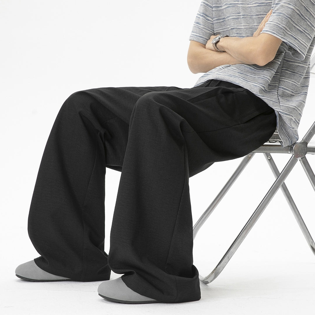 Herren Weite Leinenhose mit hoher Taille, Bundfalte & relaxed Silhouette Nord Taschen