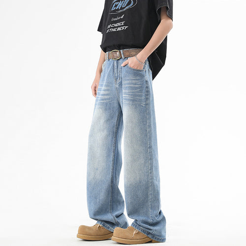 Herren Baggy-Jeans im ultralangen Palazzoschnitt mit dezenter Faltenoptik Nord Taschen