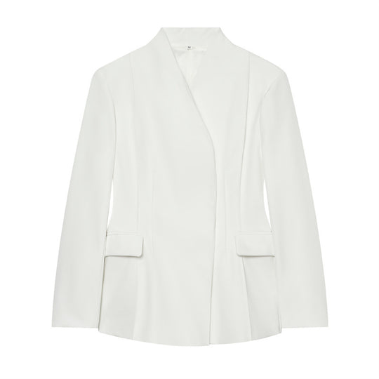 Damen Taillierter kragenloser Blazer mit Pattentaschen und feiner Teilungsnaht Nord Taschen