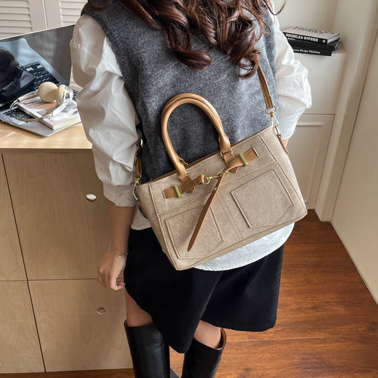 Damen elegante Wildleder-Handtasche mit abnehmbaren Schulterriemen Nord Taschen