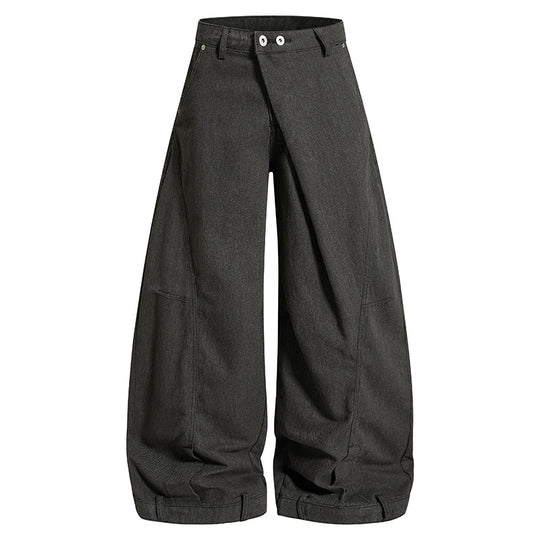 Damen Weite High‑Waist Culotte‑Cargo‑Ballonhose mit Drapierung und verstellbarem Saum Nord Taschen