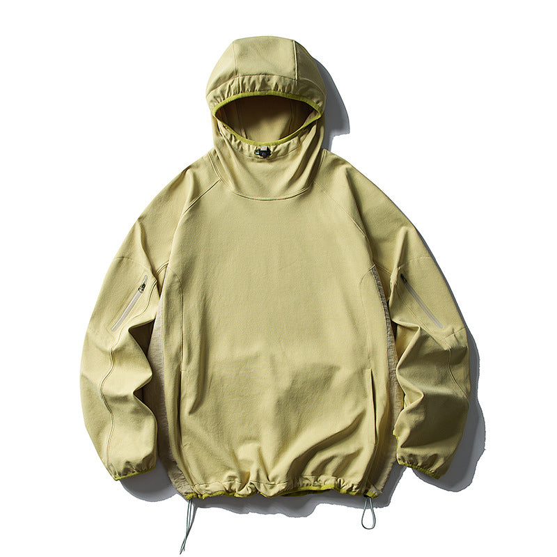 Unisex Leichter technischer Kapuzen-Anorak mit Raglanärmeln, Ärmeltaschen und Kordelzug Nord Taschen