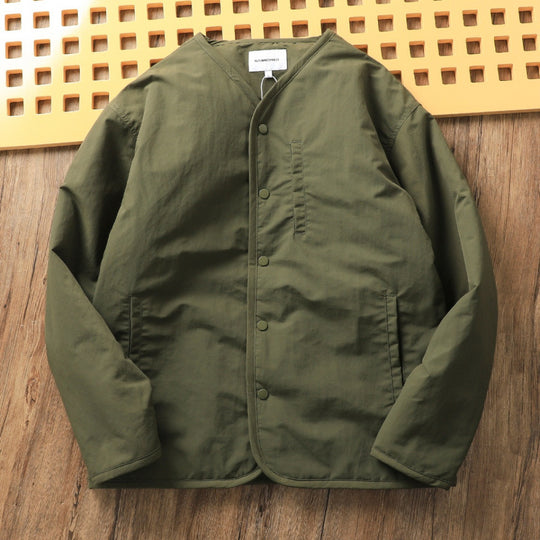 Herren Leicht wattierte Thermo-Linerjacke mit Druckknopfverschluss und gerundetem Saum Nord Taschen