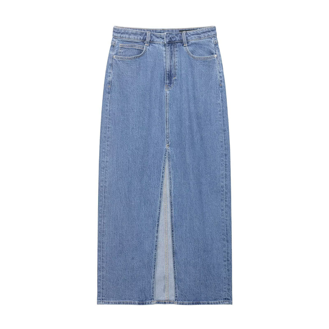 Damen Taillierte Jeansweste mit asymmetrischer Knopfleiste und Wiener Nähten Nord Taschen