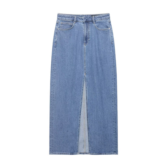 Damen Taillierte Jeansweste mit asymmetrischer Knopfleiste und Wiener Nähten Nord Taschen