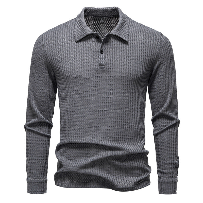 Herren Waffelstrick-Poloshirt mit Halbknopfleiste und Hemdkragen Nord Taschen