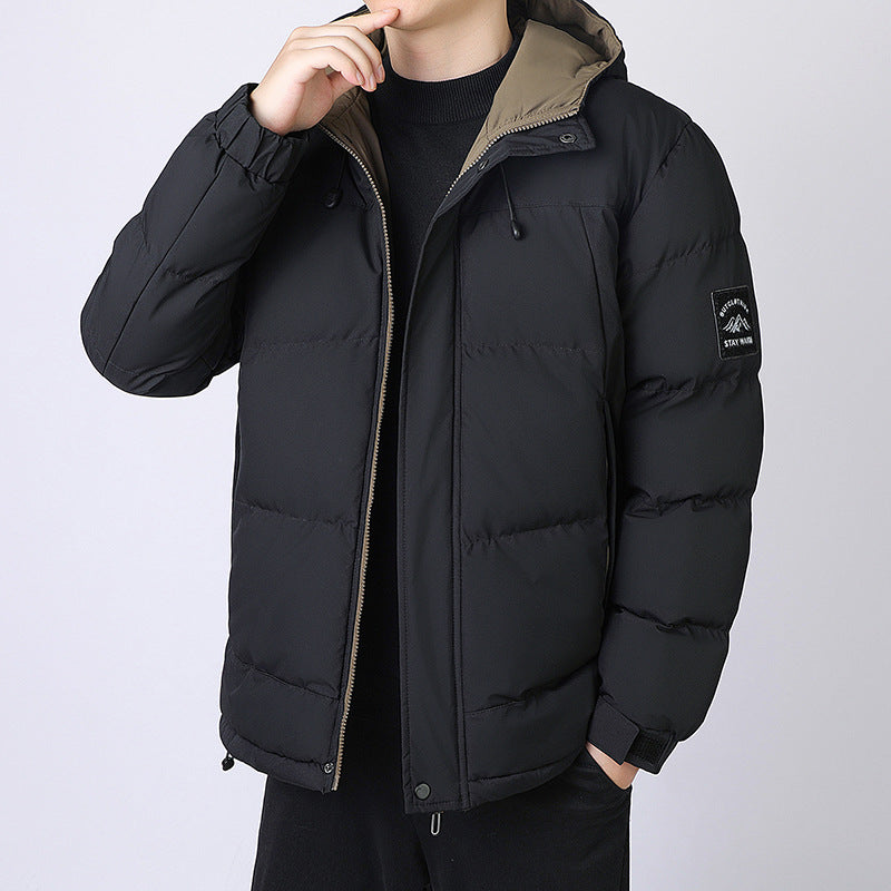 Herren Kapuzen-Steppjacke mit Thermofutter und verstellbarem Saum Nord Taschen
